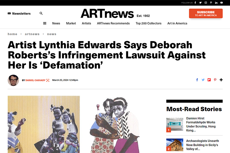 Artist Lynthia Edwards Says Deborah Roberts’s Infringement Lawsuit Against Her Is ‘Defamation’