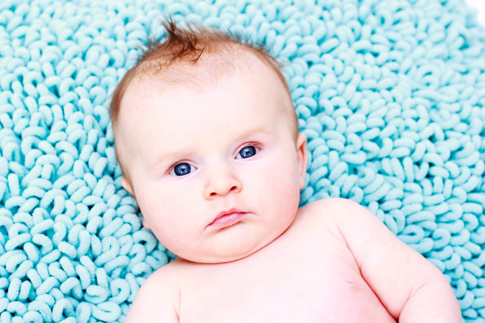 Baby with blue eyes portrait photography