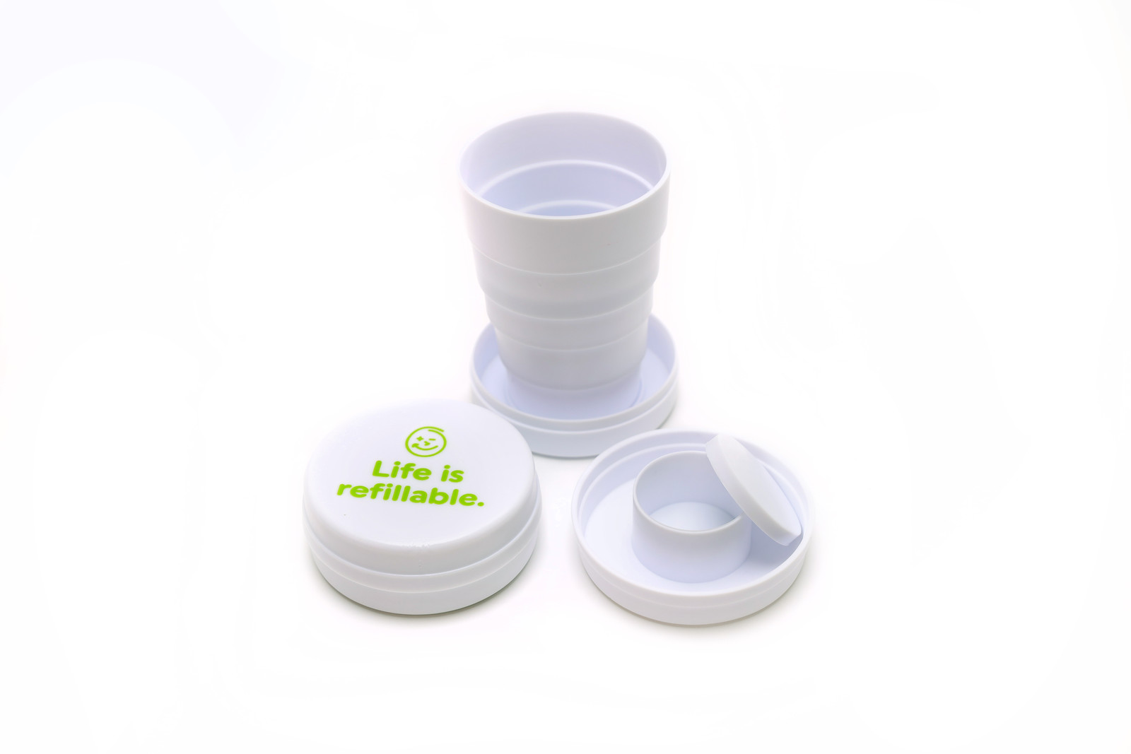 product photography, commercial photography, wellness products, humorous products, collapsible shot glass